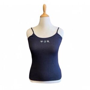Vintage y2k Mudd Youth XL Baby Tank Embroidered Built In Bra Blue
